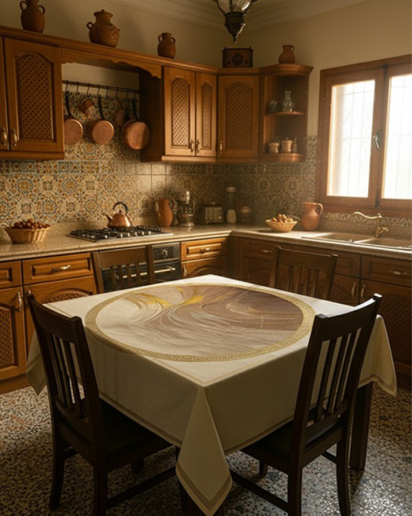 مفرش سفرة جلد مربع